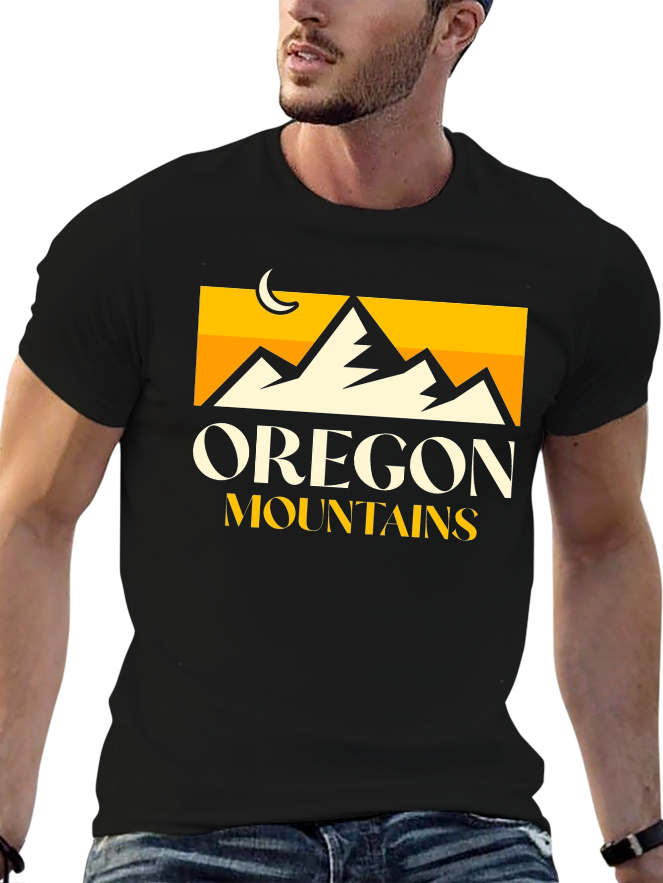 Oregon Mountains Graphic Tee - Black