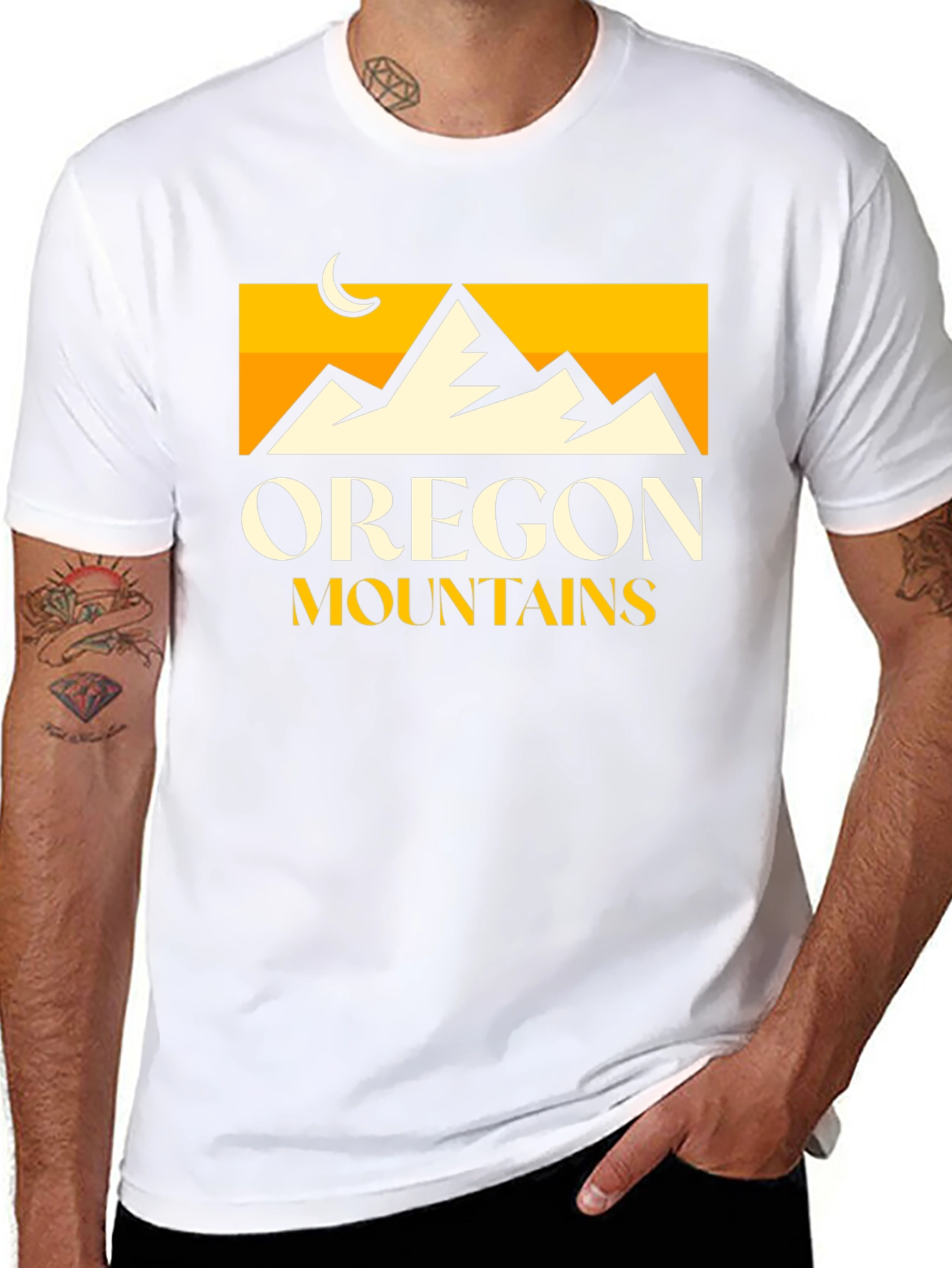 Oregon Mountains Graphic Tee - Black