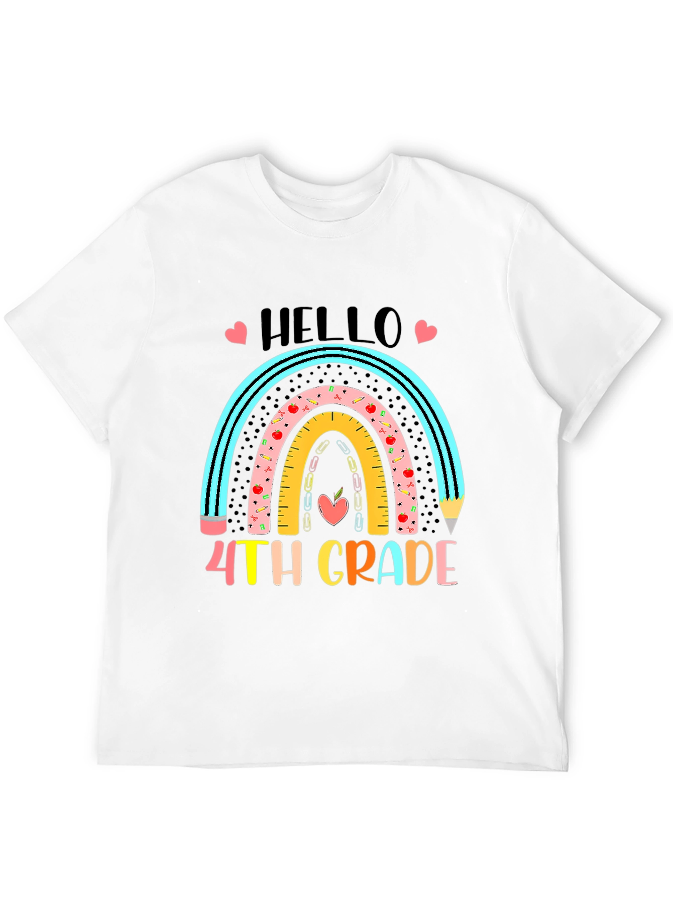 Hello 4th Grade Rainbow T-Shirt