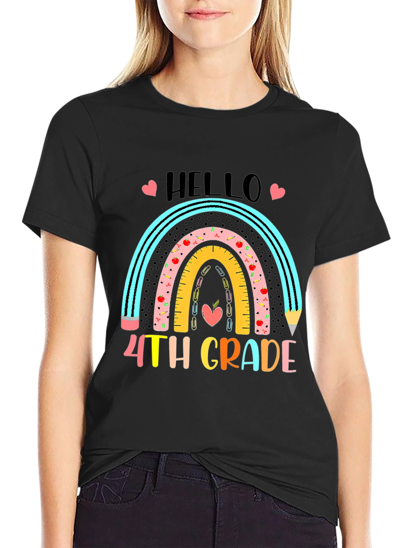 Hello 4th Grade Rainbow T-Shirt