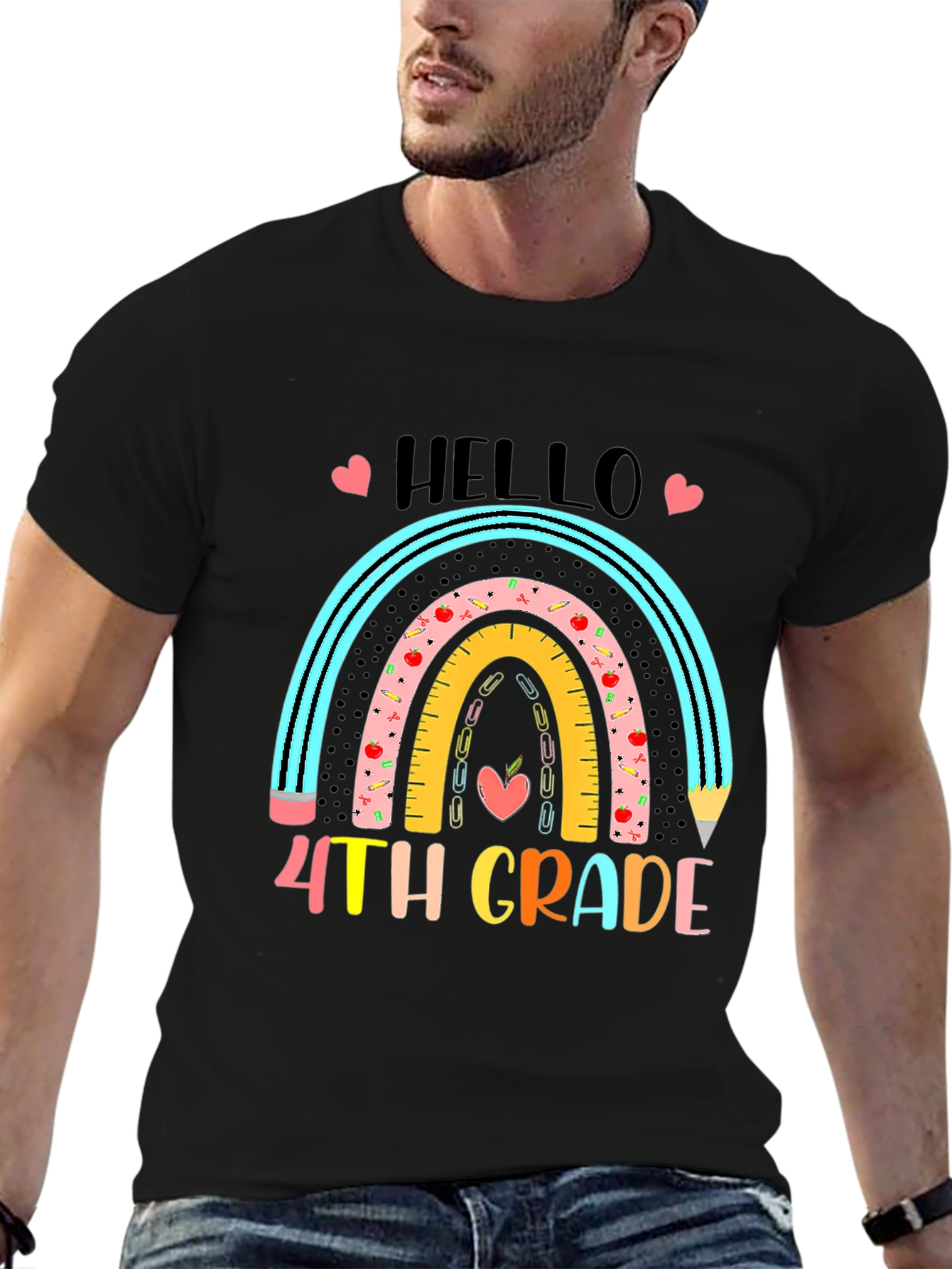 Hello 4th Grade Rainbow T-Shirt
