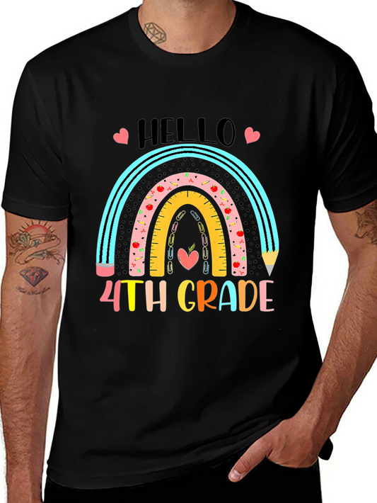 Hello 4th Grade Rainbow T-Shirt