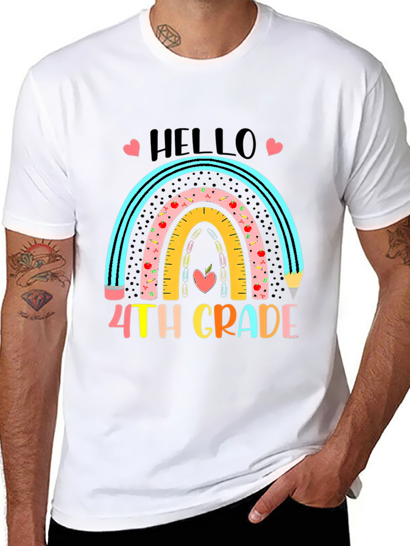 Hello 4th Grade Rainbow T-Shirt