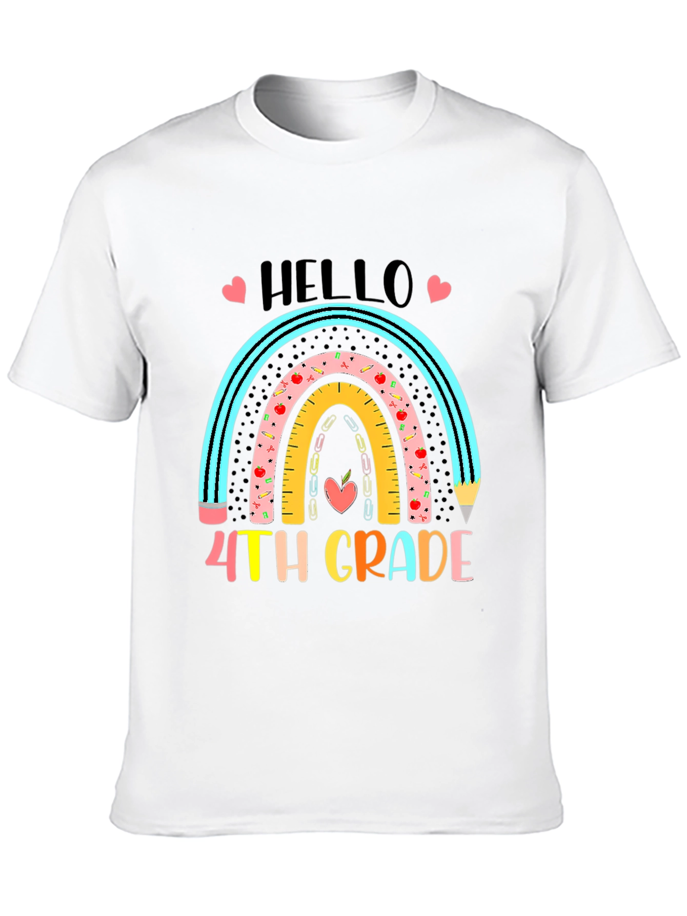 Hello 4th Grade Rainbow T-Shirt
