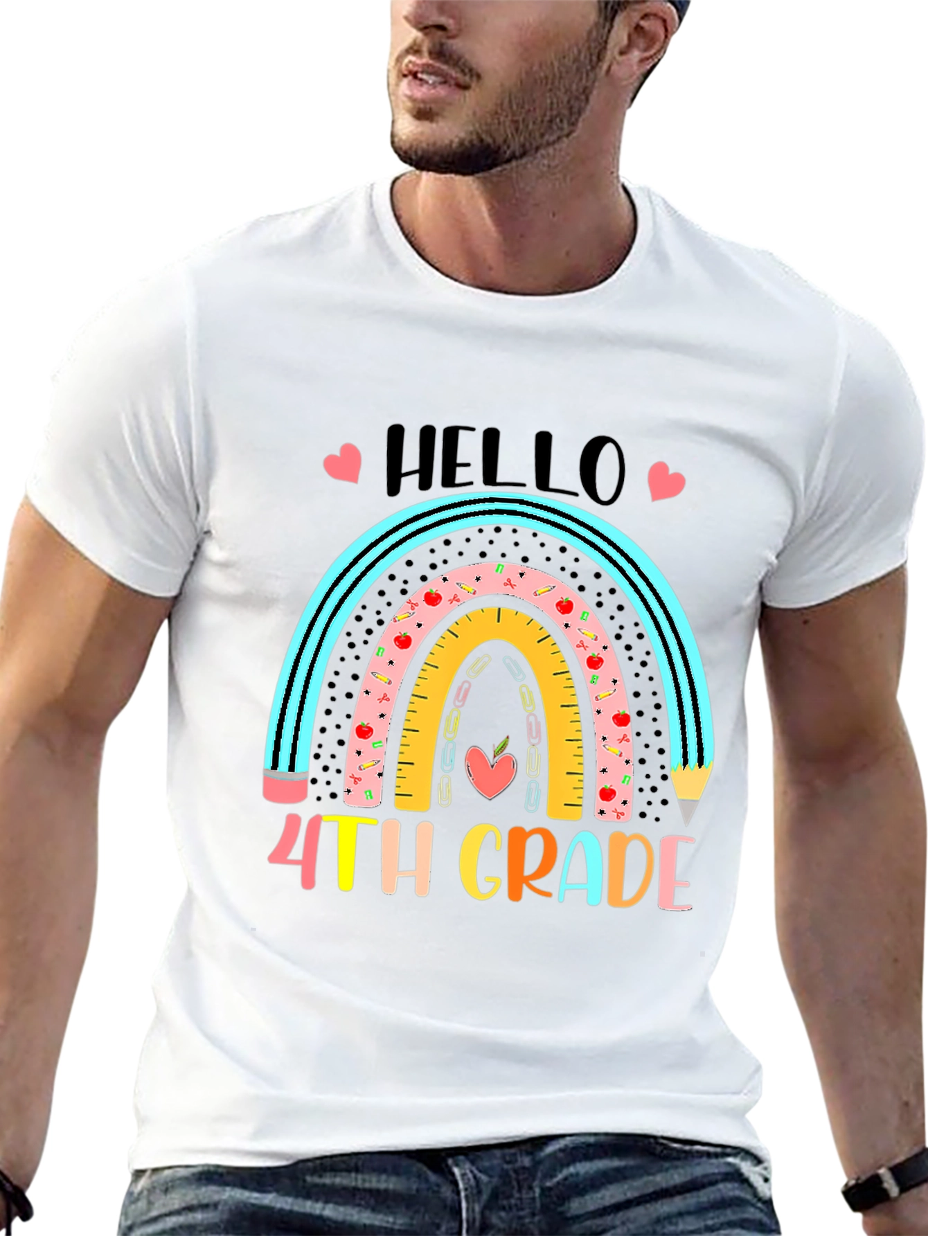 Hello 4th Grade Rainbow T-Shirt