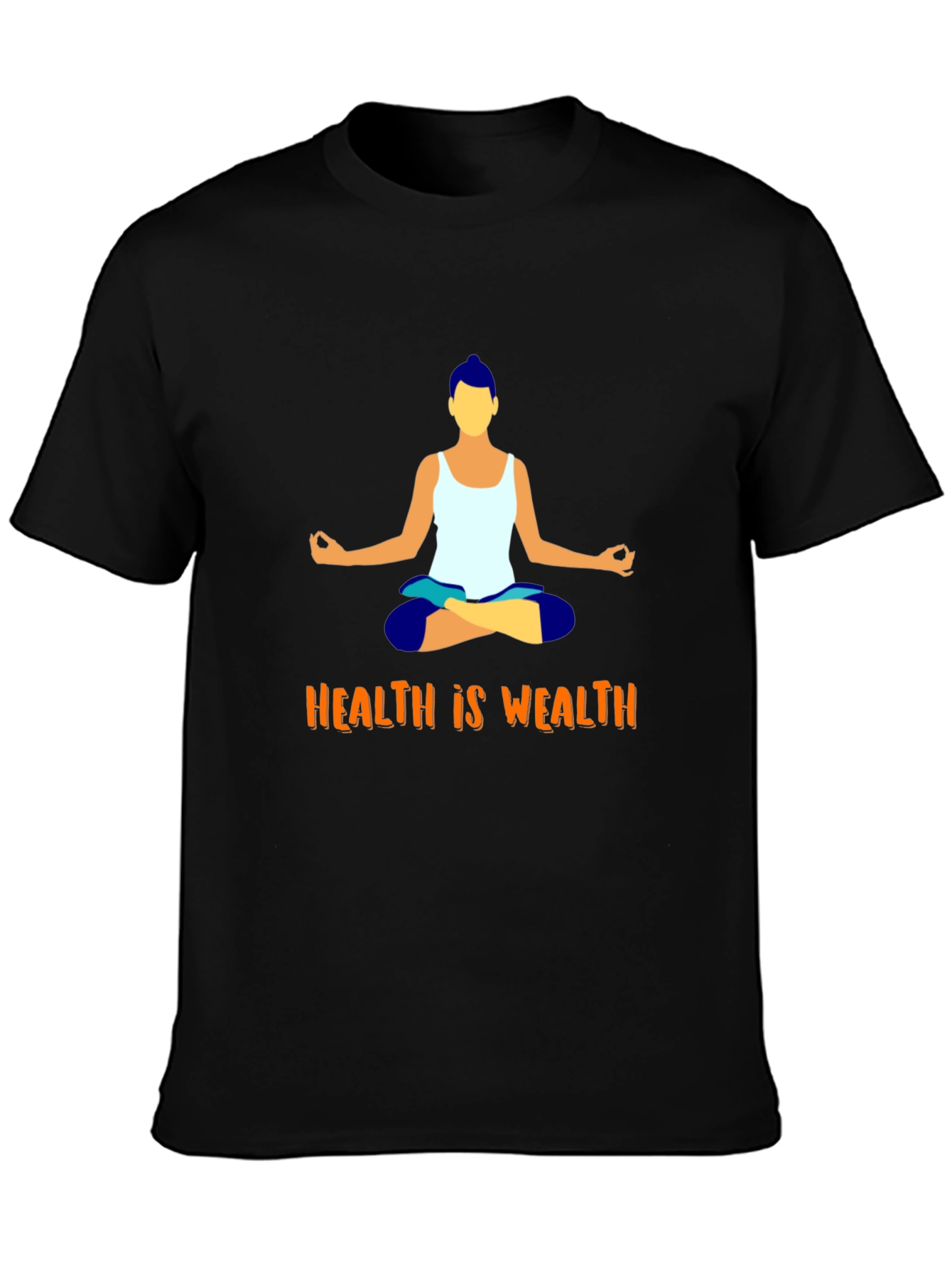 Health is Wealth Yoga Graphic T-Shirt