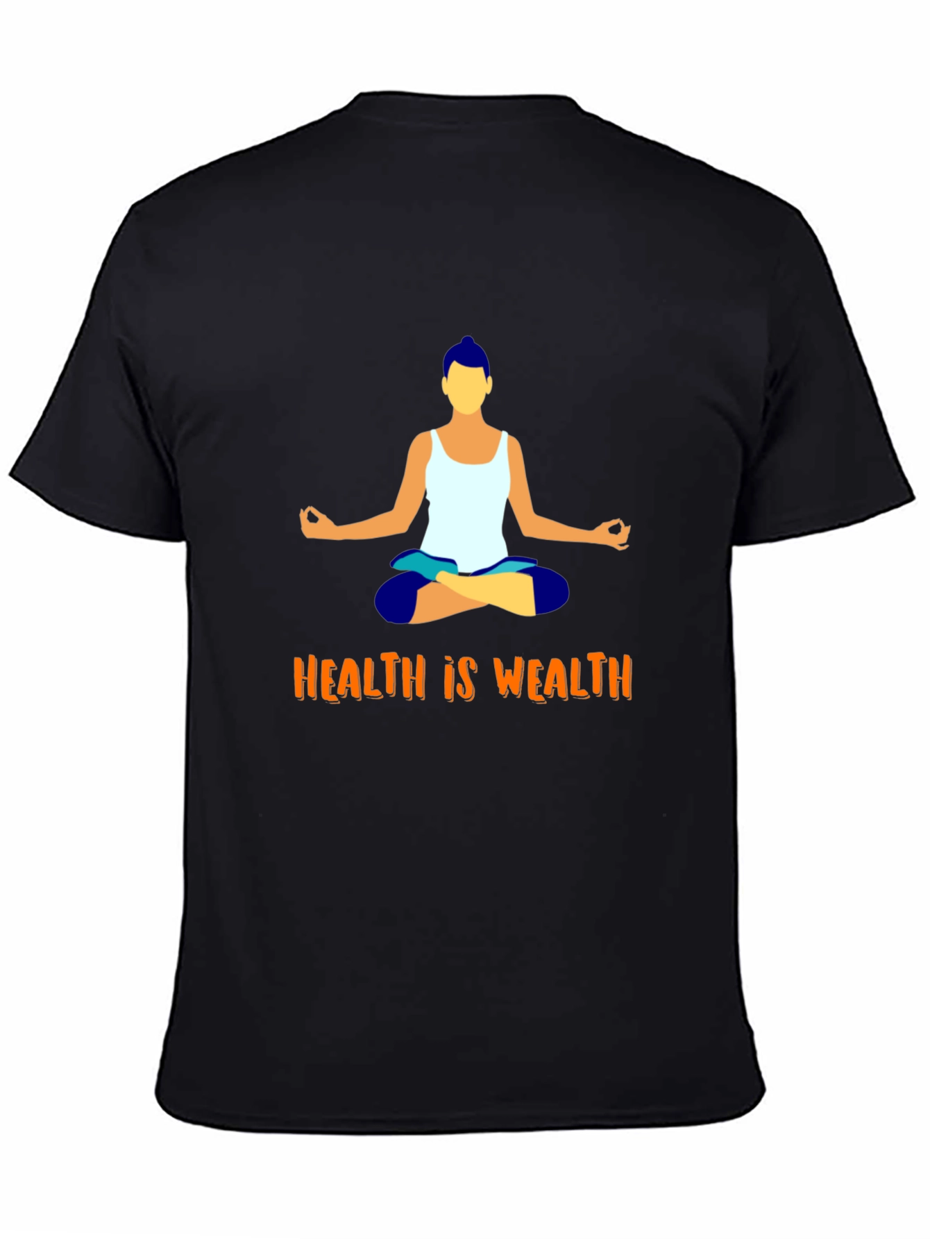 Health is Wealth Yoga Graphic T-Shirt