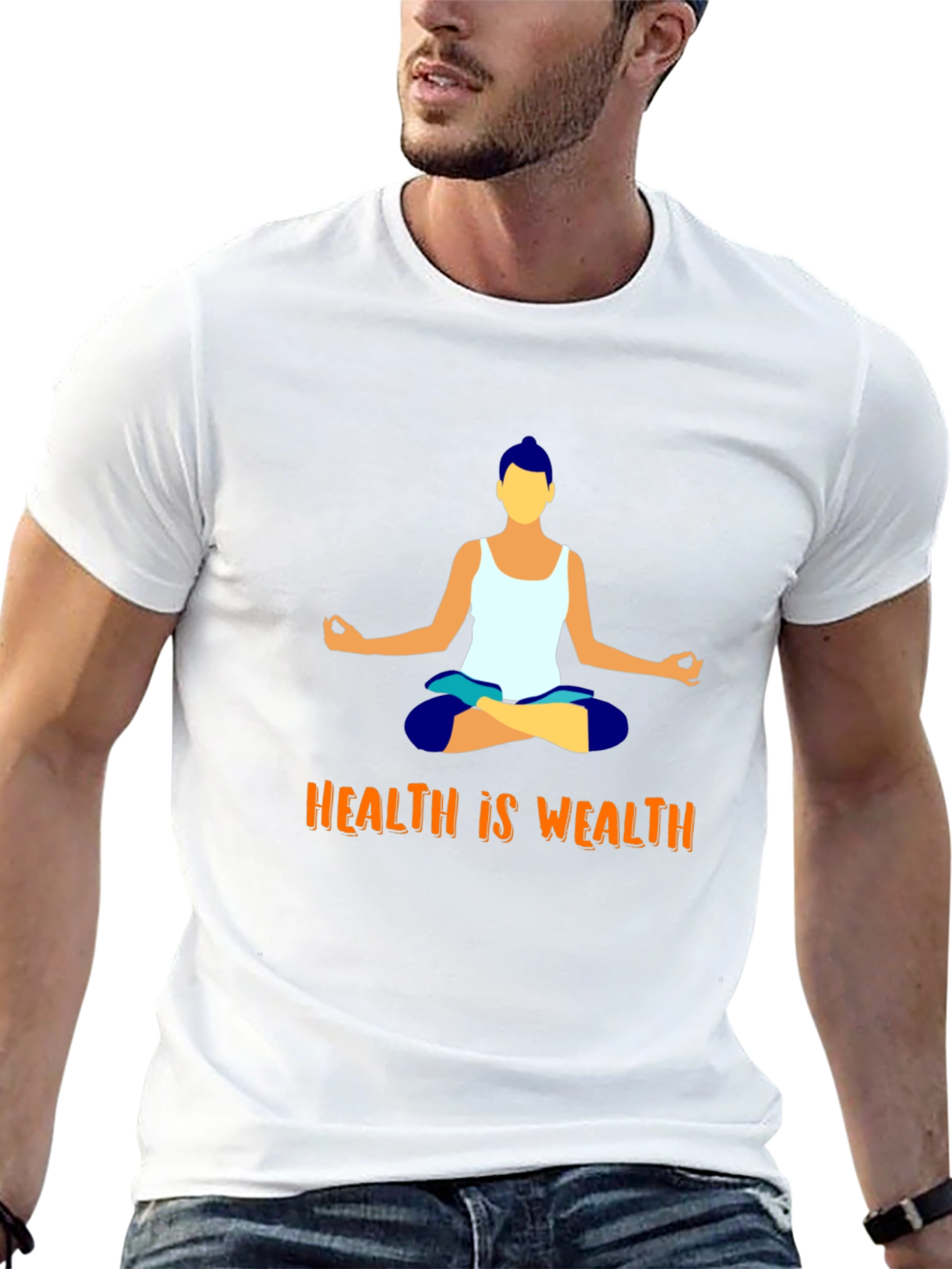 Health is Wealth Yoga Graphic T-Shirt