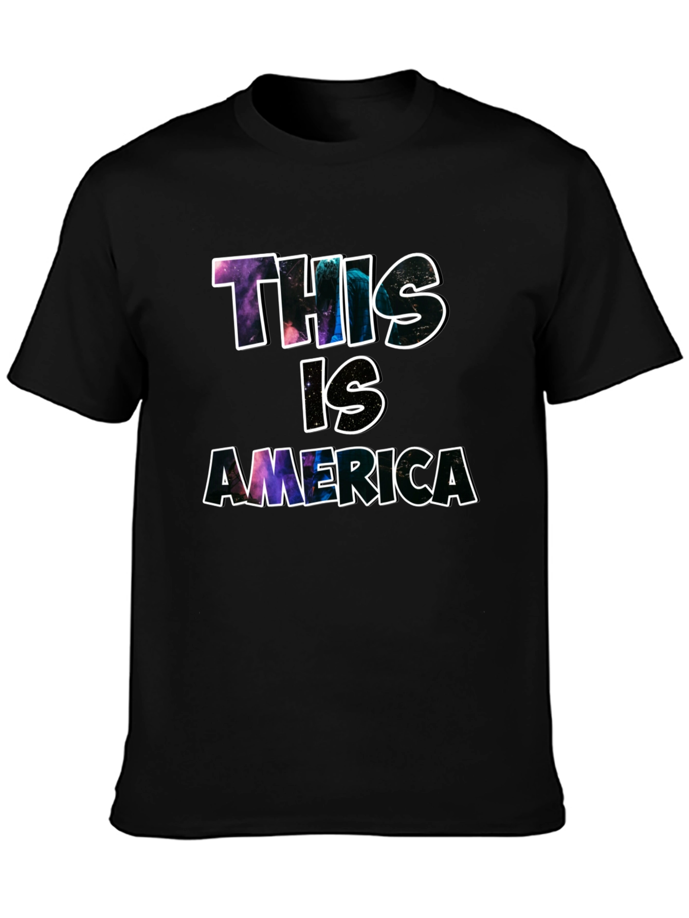 This is America Graphic Print Black Tee