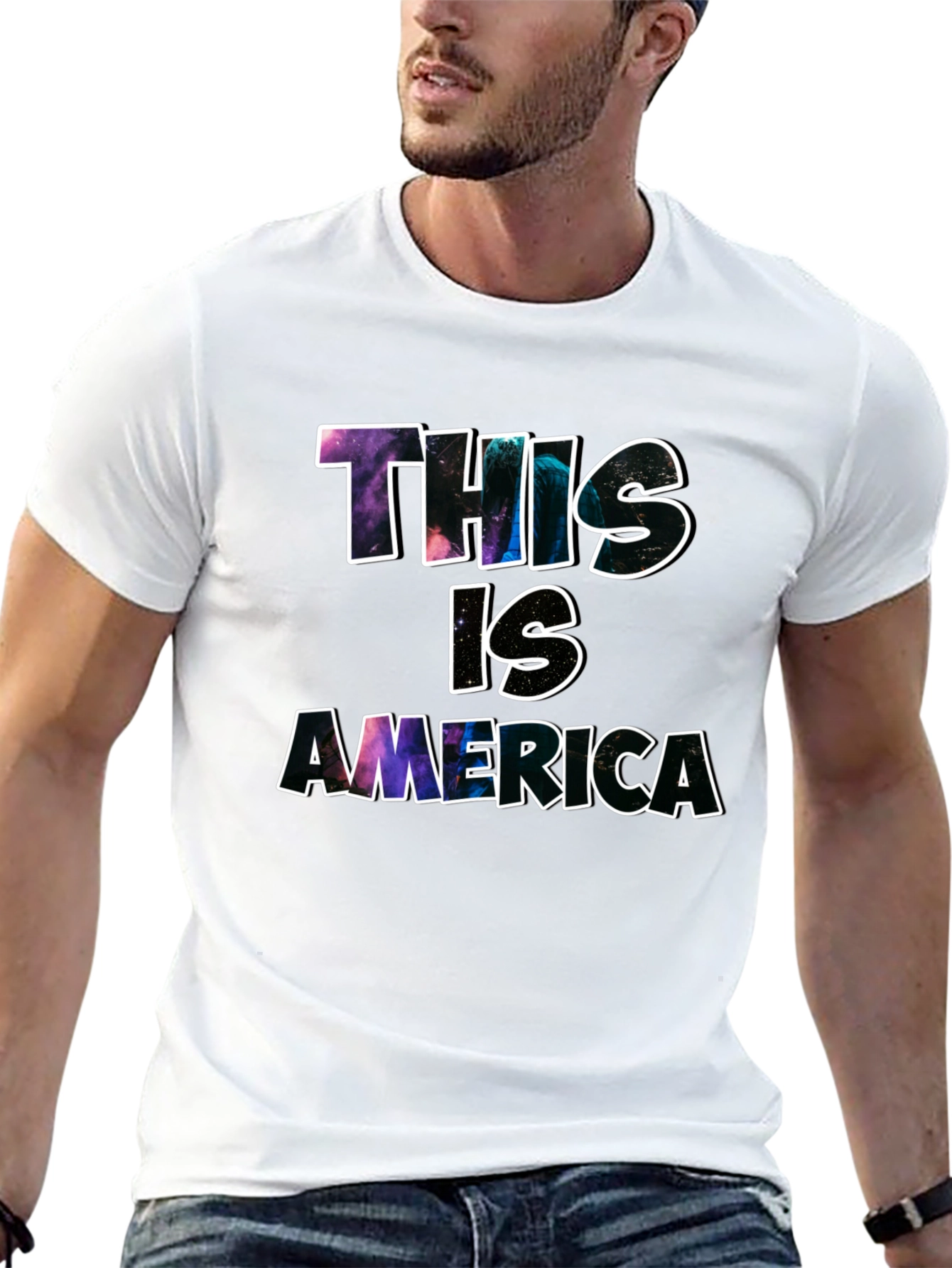 This is America Graphic Print Black Tee