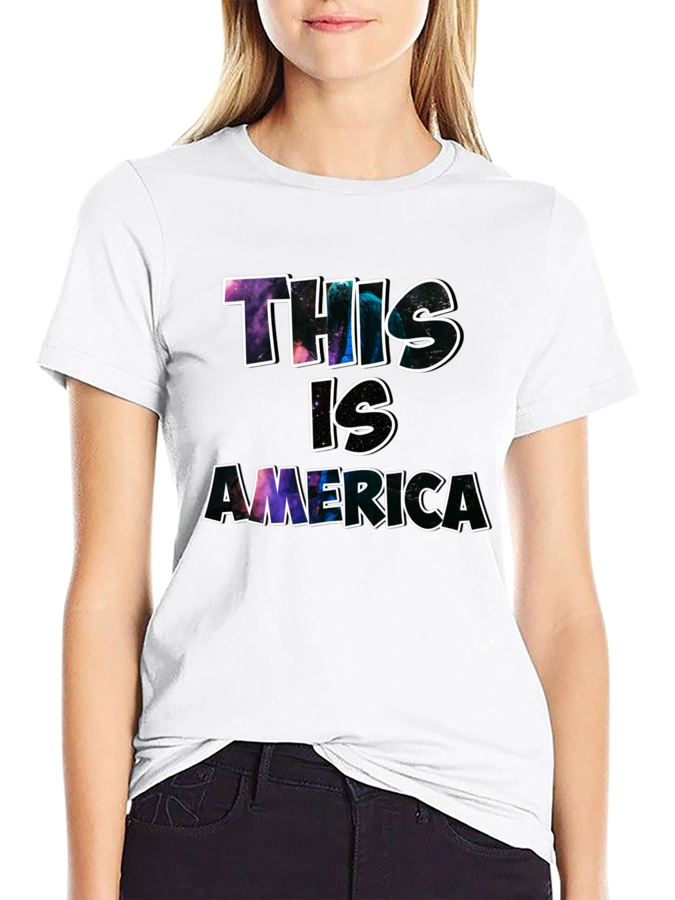 This is America Graphic Print Black Tee