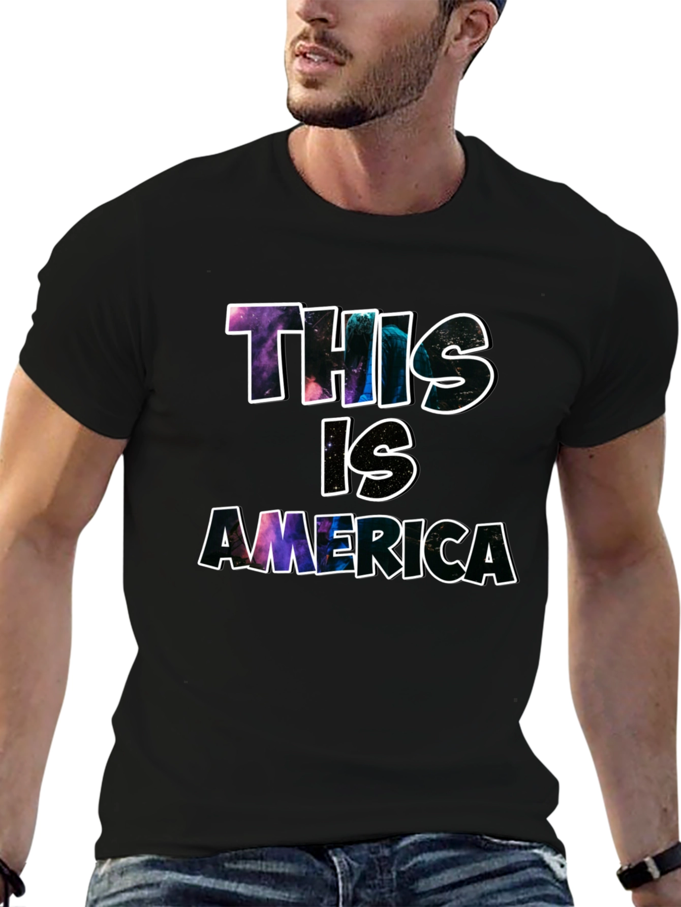 This is America Graphic Print Black Tee