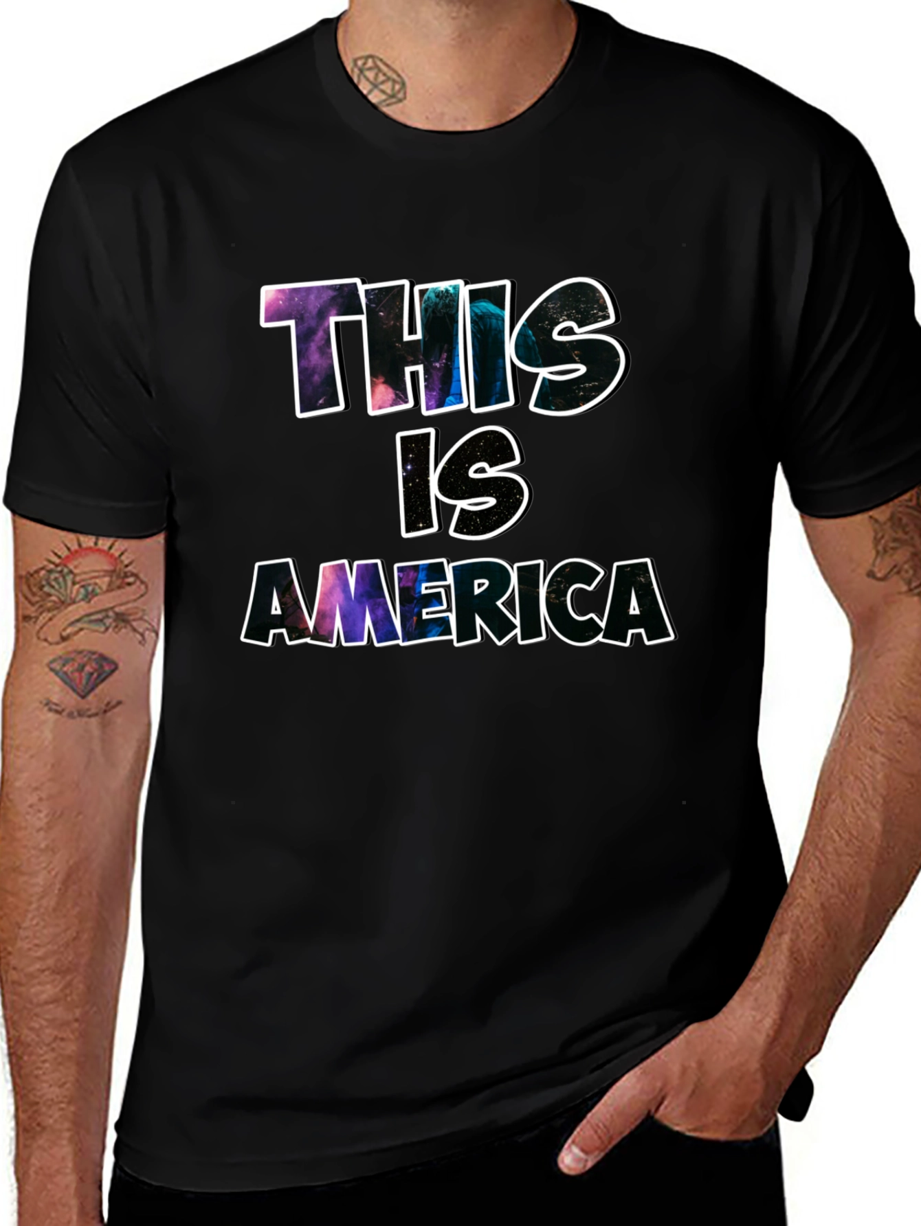 This is America Graphic Print Black Tee