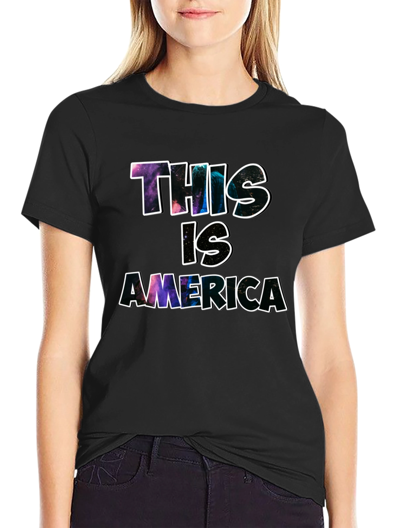 This is America Graphic Print Black Tee