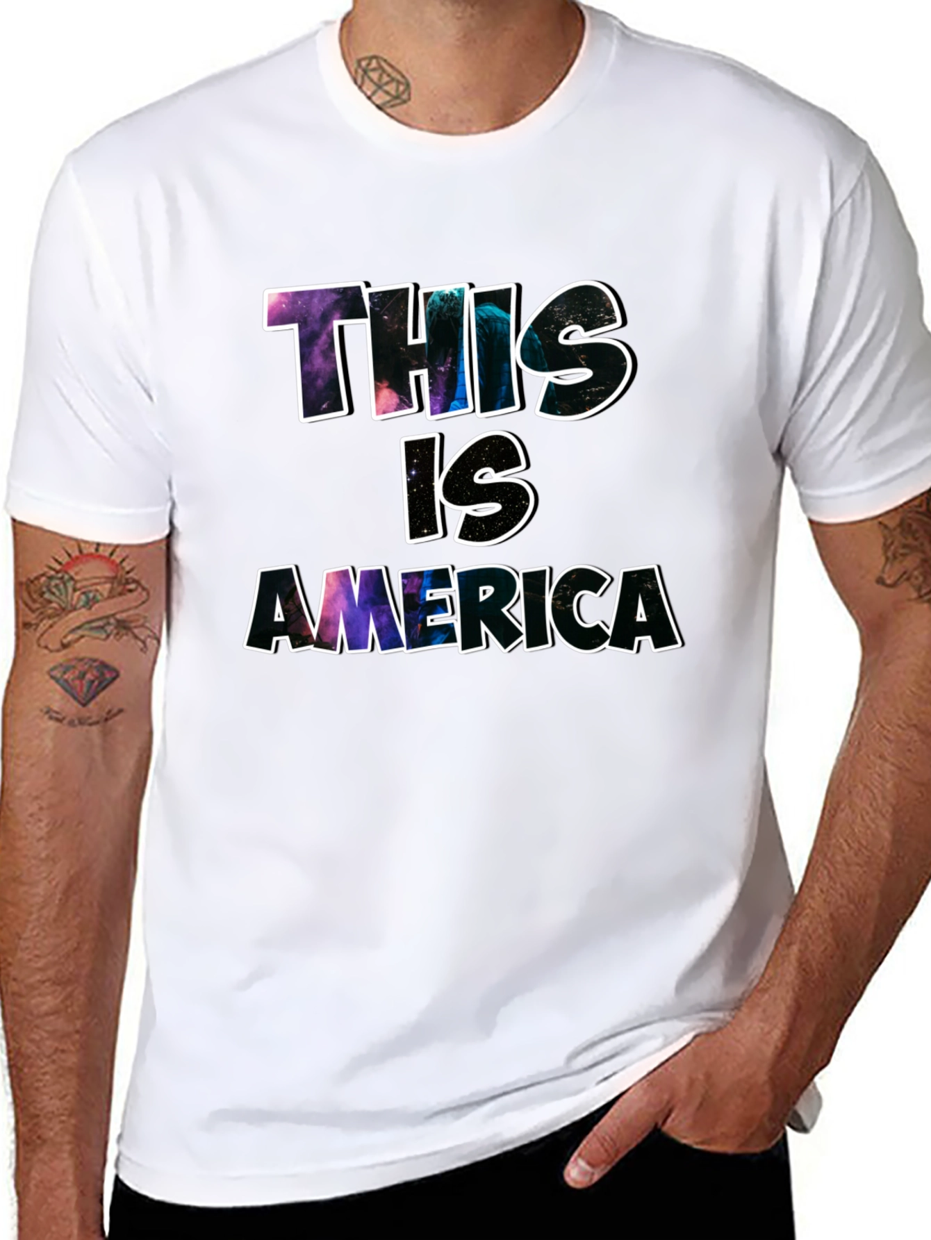 This is America Graphic Print Black Tee