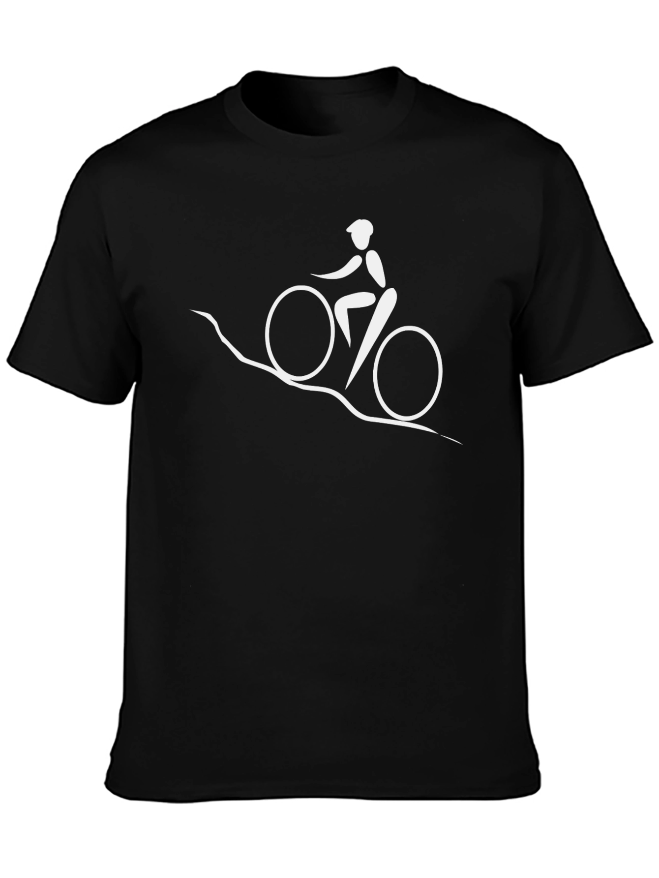 Cyclist Graphic Tee - Black Cotton T-Shirt