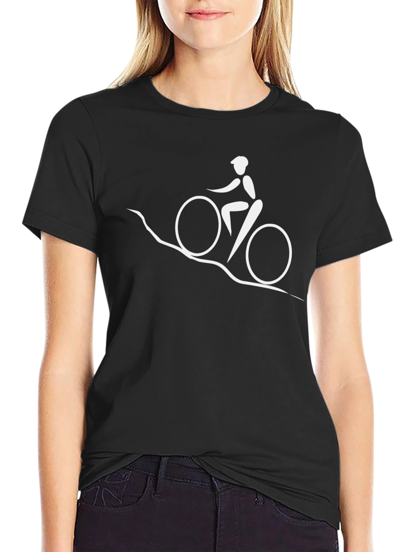 Cyclist Graphic Tee - Black Cotton T-Shirt