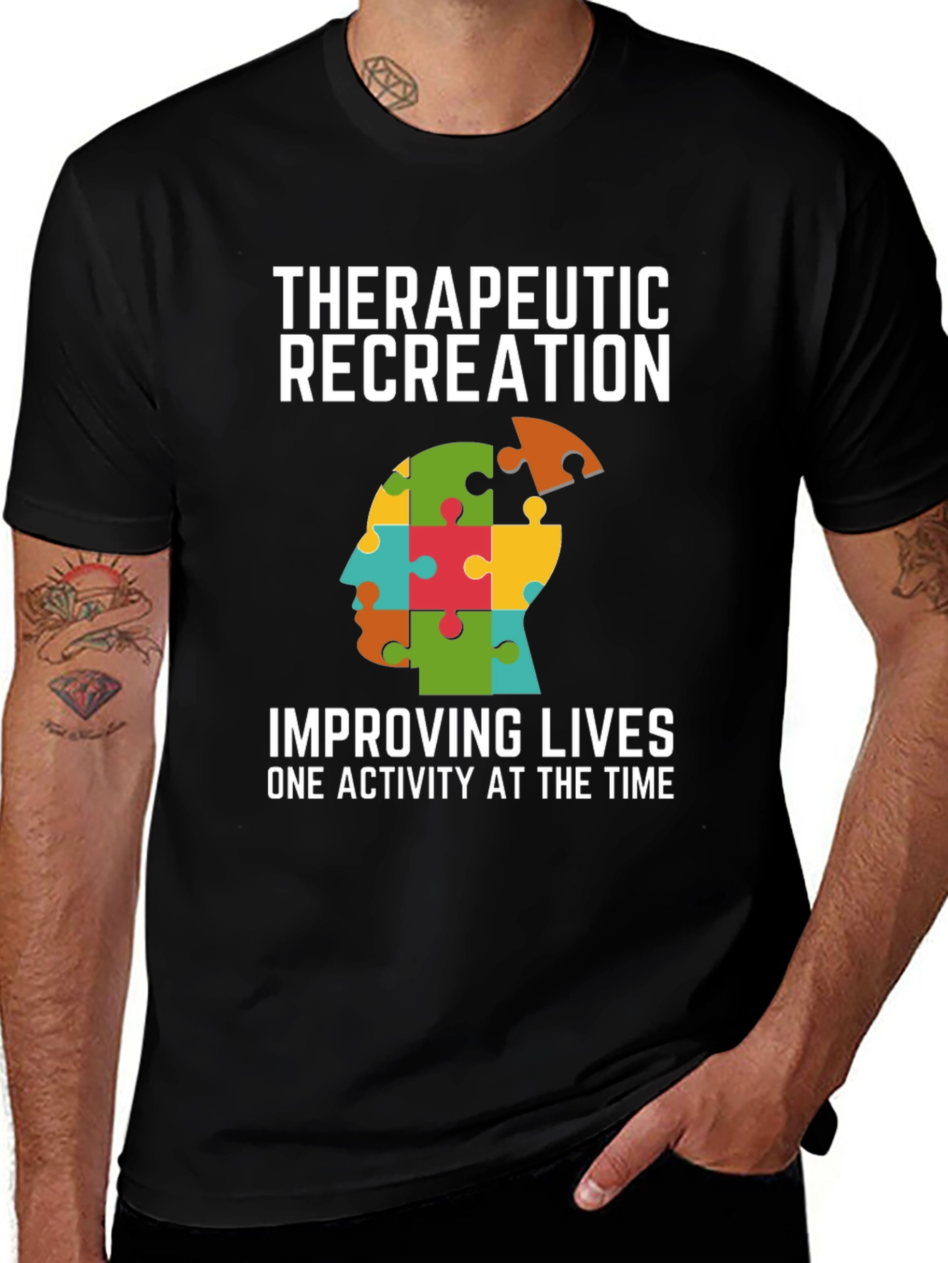 Therapeutic Recreation T-Shirt - Autism Awareness Puzzle