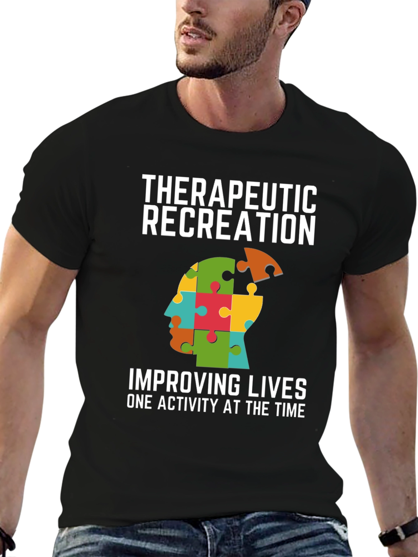 Therapeutic Recreation T-Shirt - Autism Awareness Puzzle