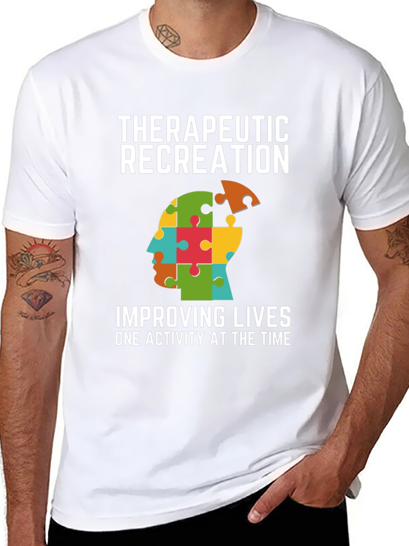 Therapeutic Recreation T-Shirt - Autism Awareness Puzzle