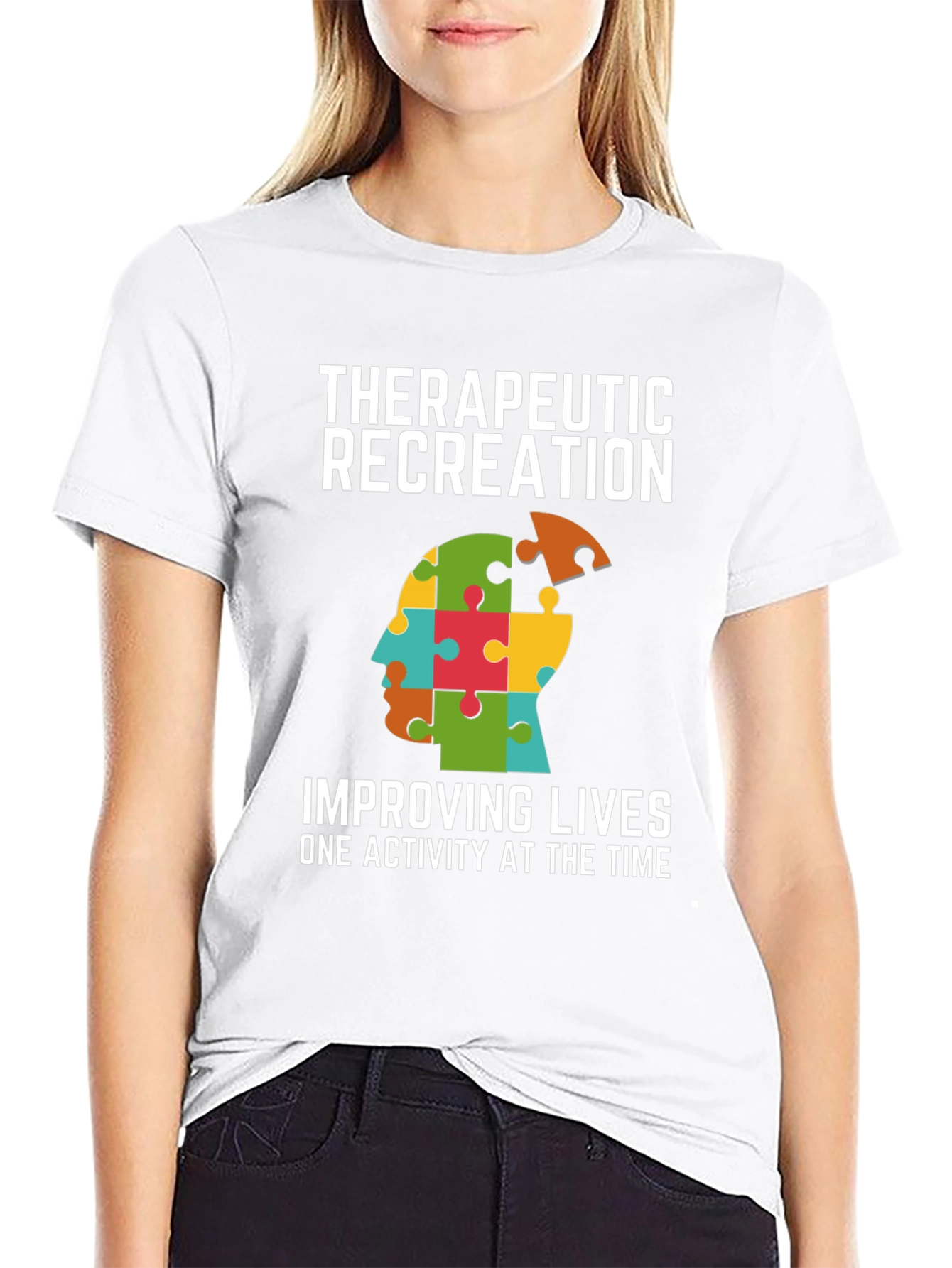 Therapeutic Recreation T-Shirt - Autism Awareness Puzzle