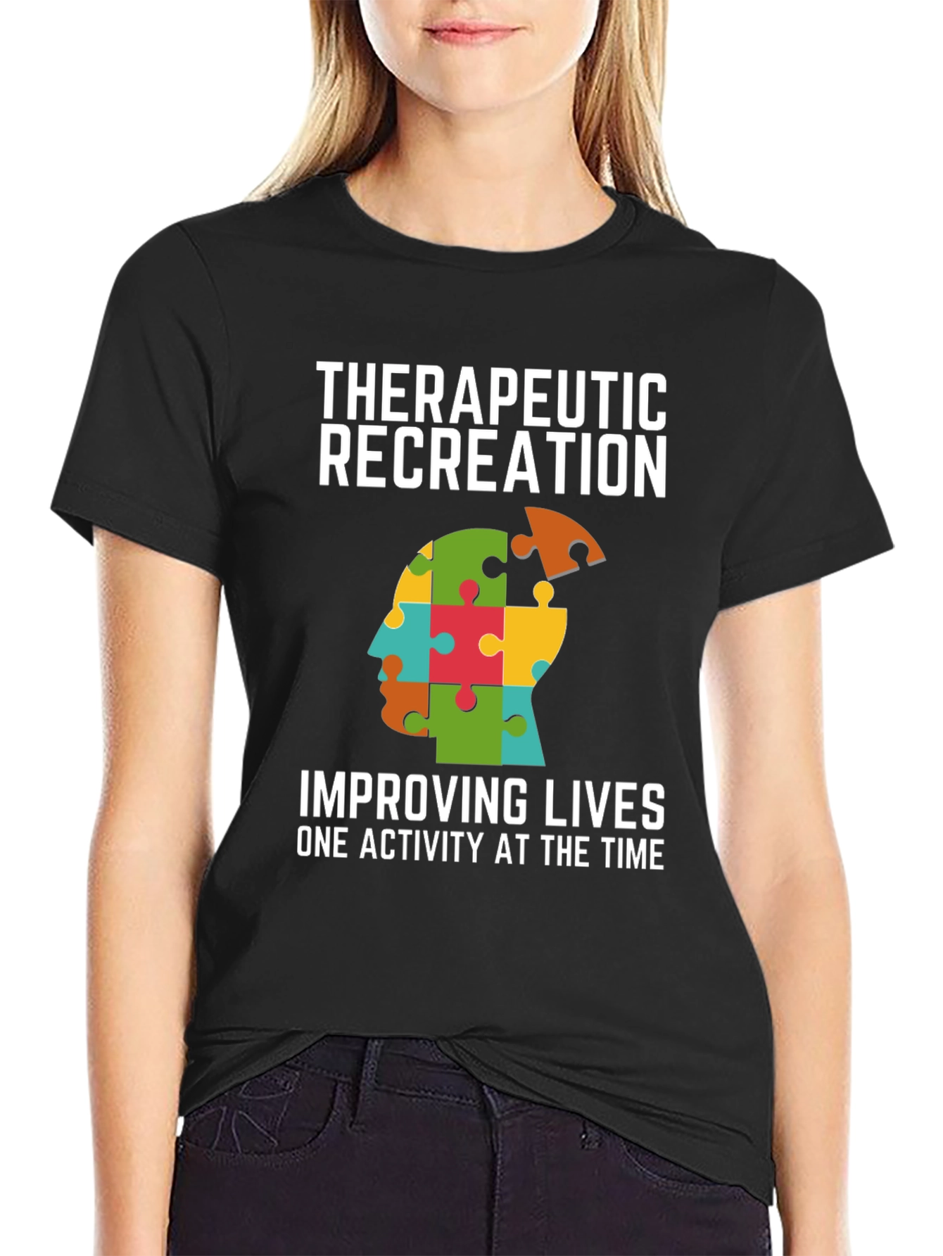 Therapeutic Recreation T-Shirt - Autism Awareness Puzzle