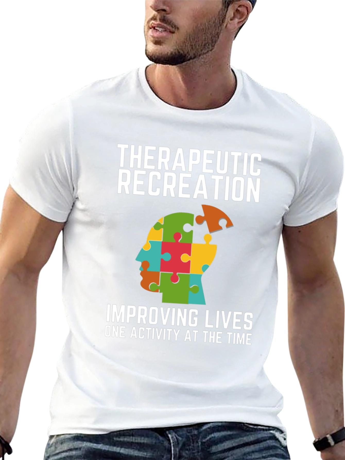 Therapeutic Recreation T-Shirt - Autism Awareness Puzzle