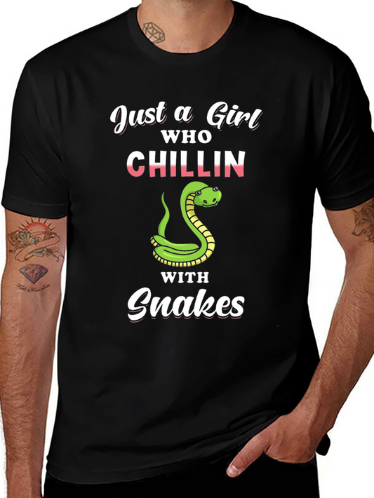 Just a Girl Chillin With Snakes T-Shirt