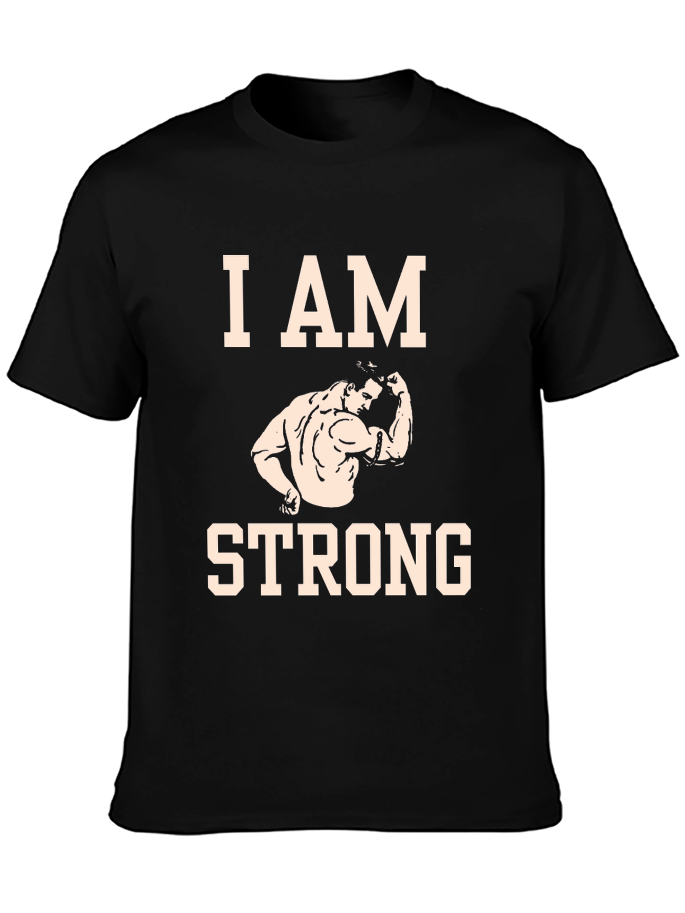 I AM STRONG Graphic Tee - Motivational Fitness Shirt