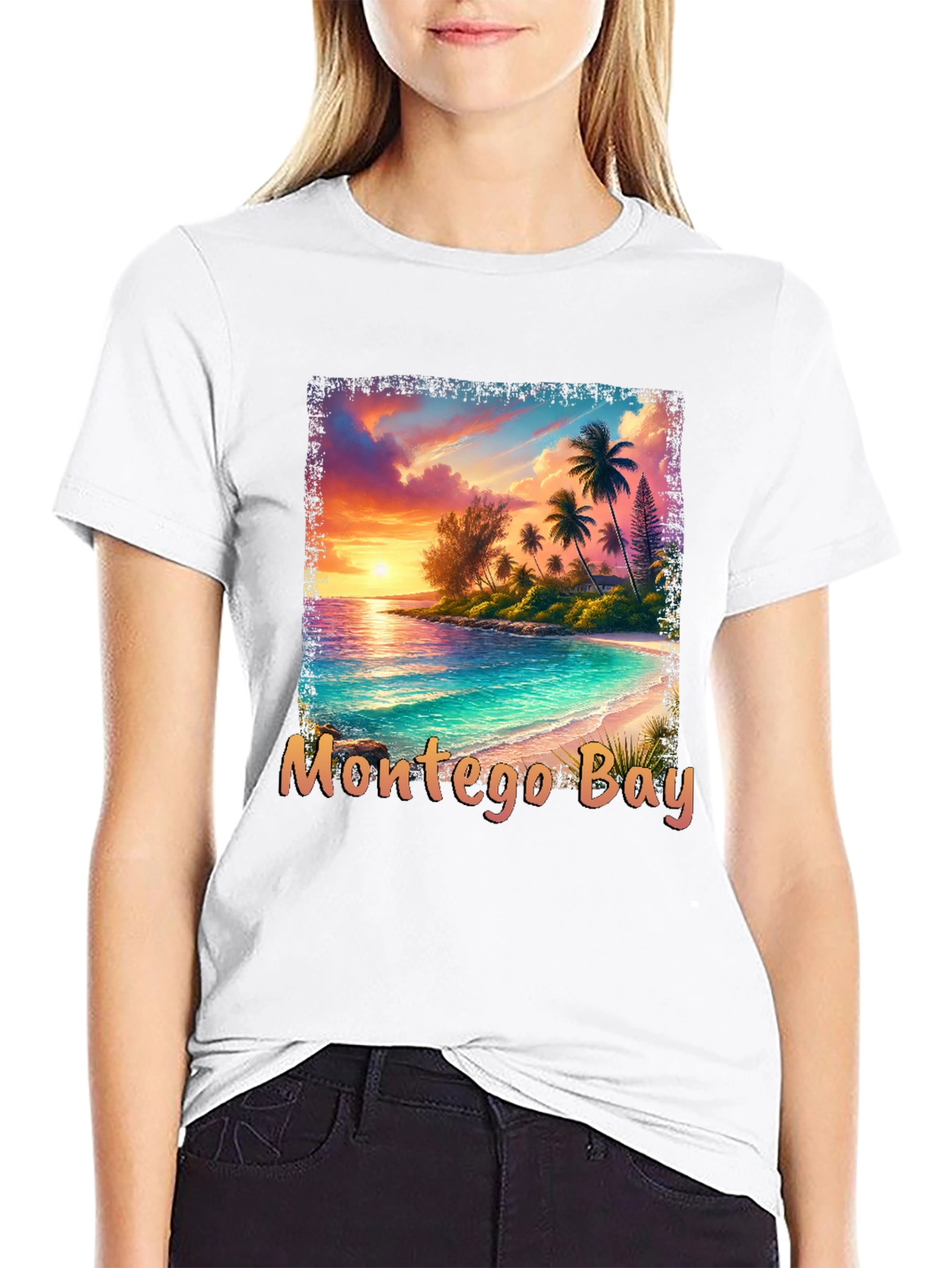 Montego Bay Graphic T-Shirt - Tropical Beach Design