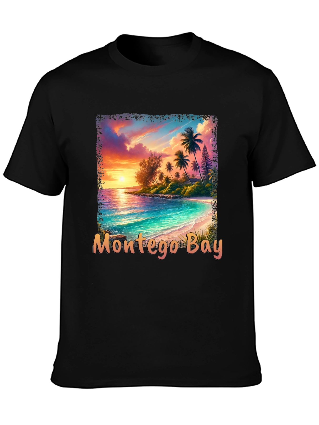Montego Bay Graphic T-Shirt - Tropical Beach Design