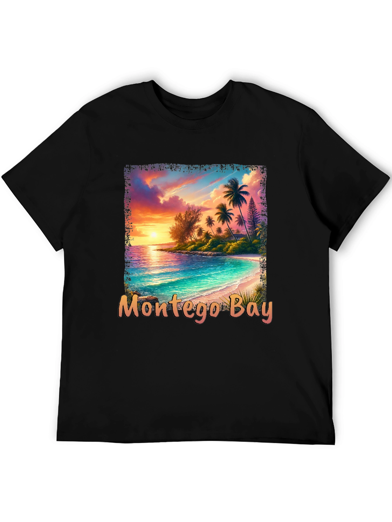 Montego Bay Graphic T-Shirt - Tropical Beach Design