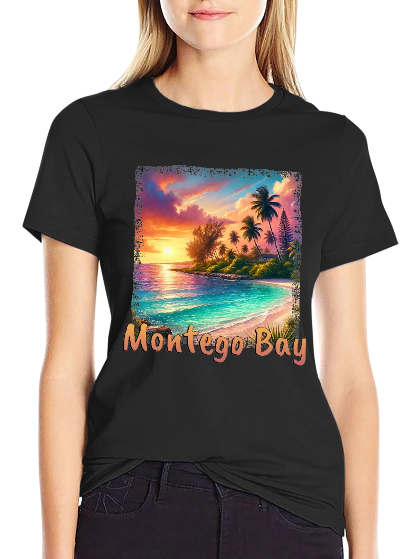 Montego Bay Graphic T-Shirt - Tropical Beach Design