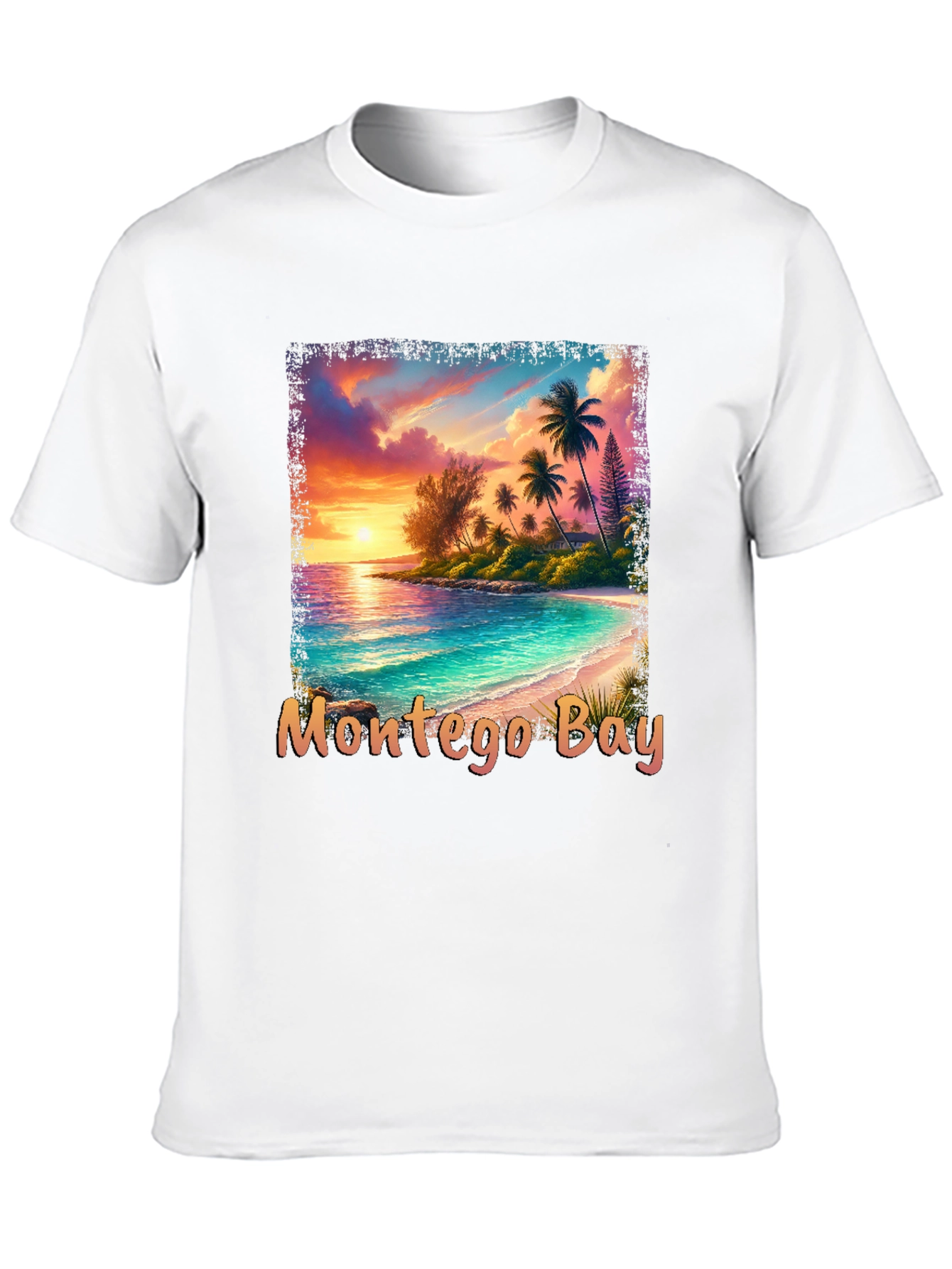 Montego Bay Graphic T-Shirt - Tropical Beach Design