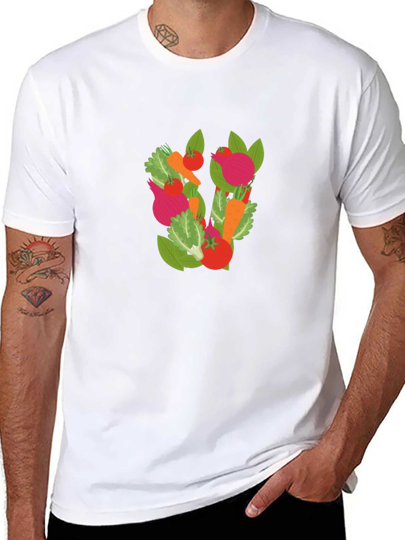 Vegetable Medley Graphic Tee - Black