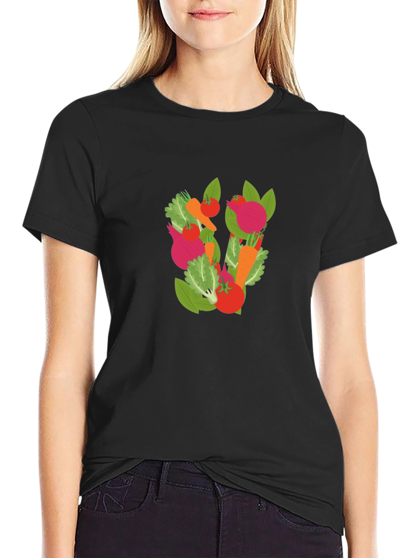 Vegetable Medley Graphic Tee - Black