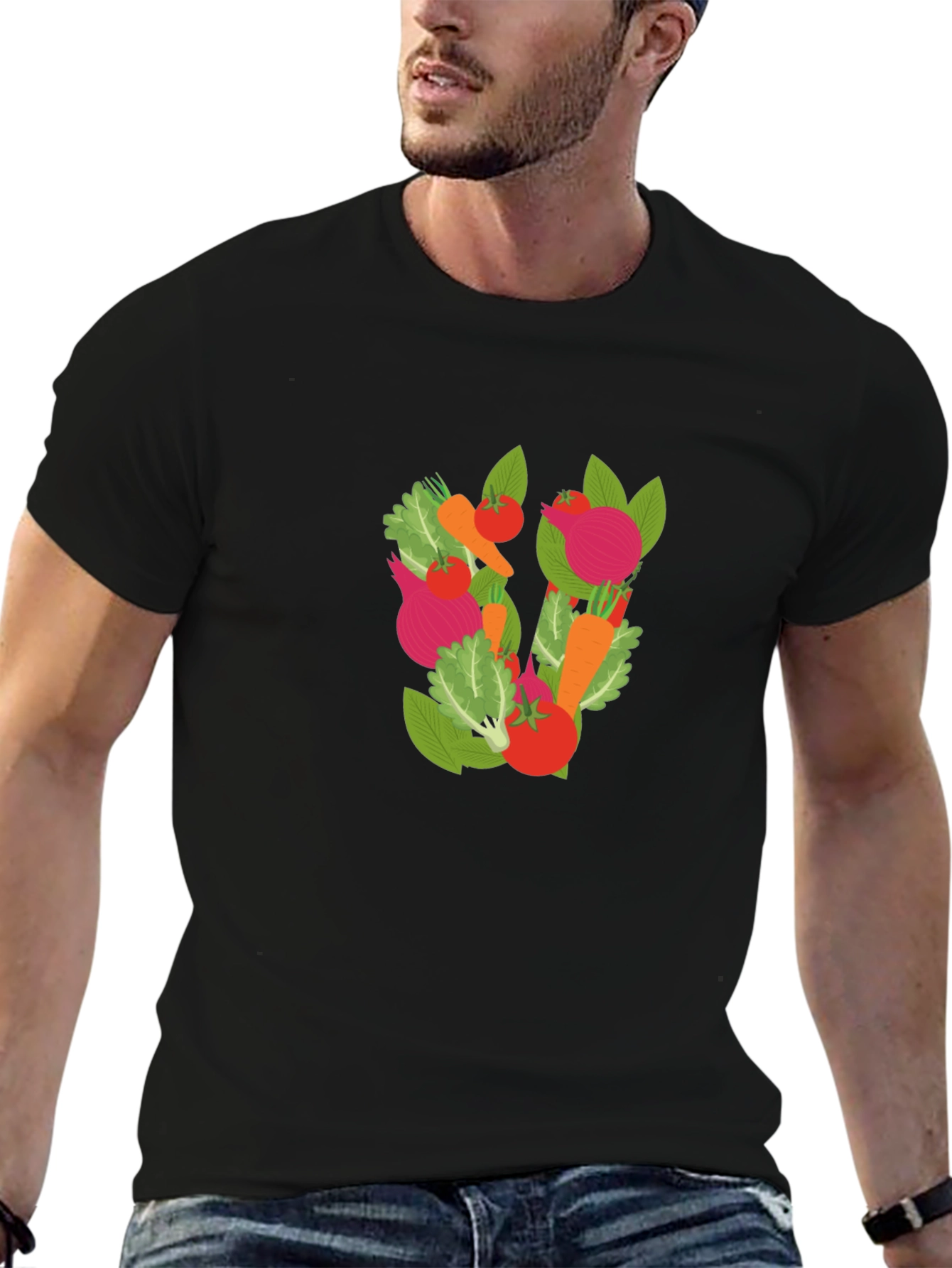 Vegetable Medley Graphic Tee - Black