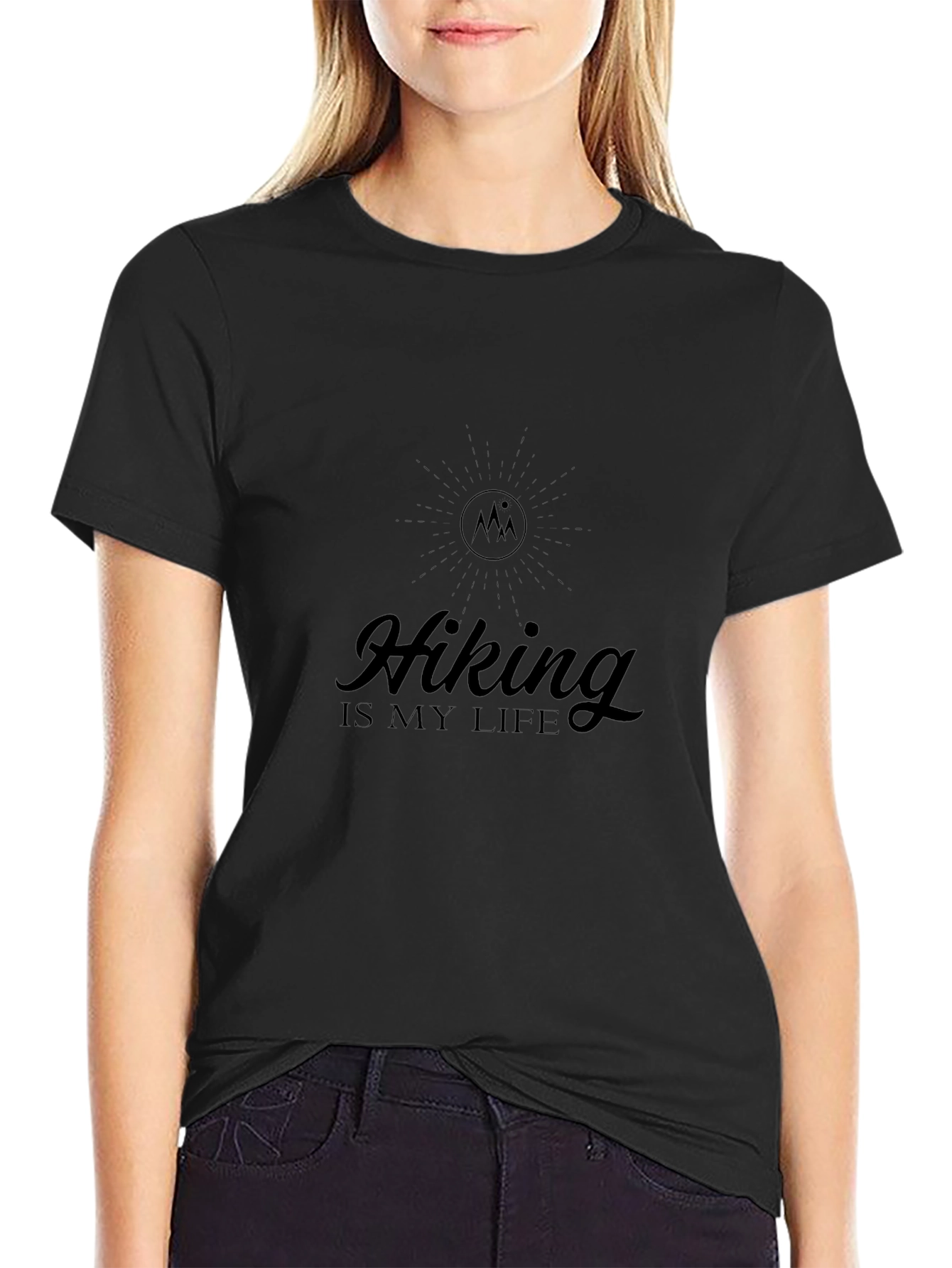 Hiking Is My Life Black T-Shirt