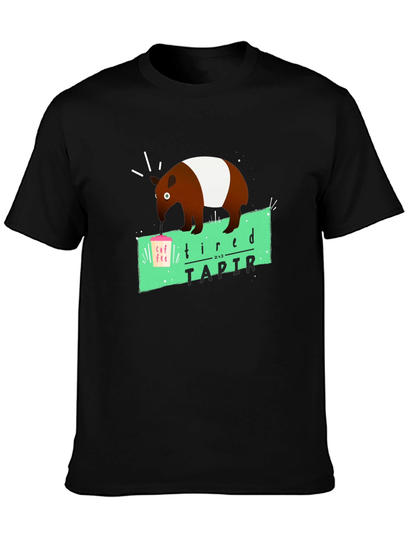 Tired Tapir Graphic Tee - Coffee Lovers Humor