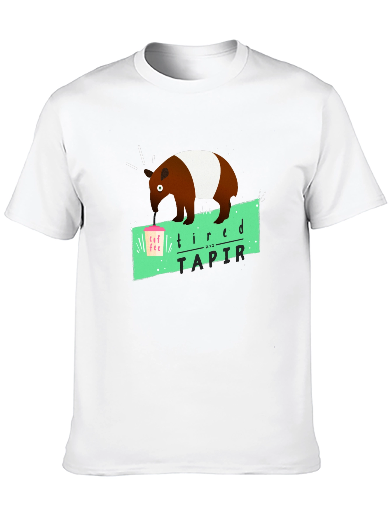 Tired Tapir Graphic Tee - Coffee Lovers Humor