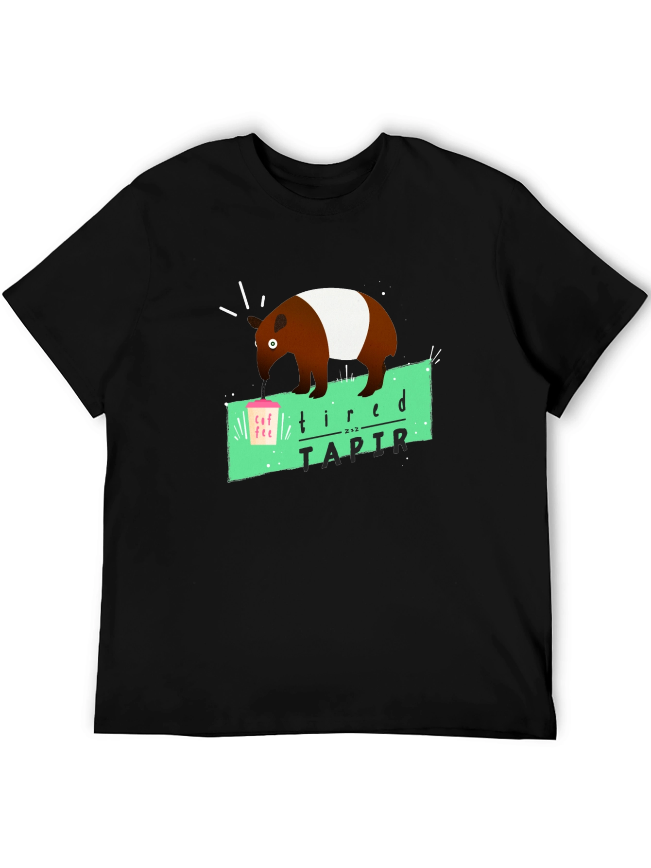 Tired Tapir Graphic Tee - Coffee Lovers Humor