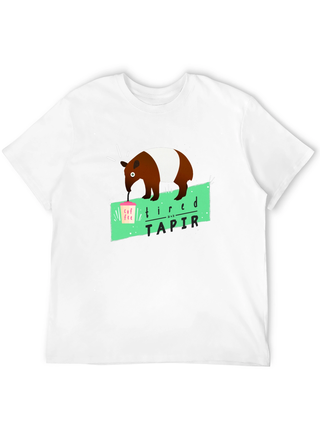 Tired Tapir Graphic Tee - Coffee Lovers Humor