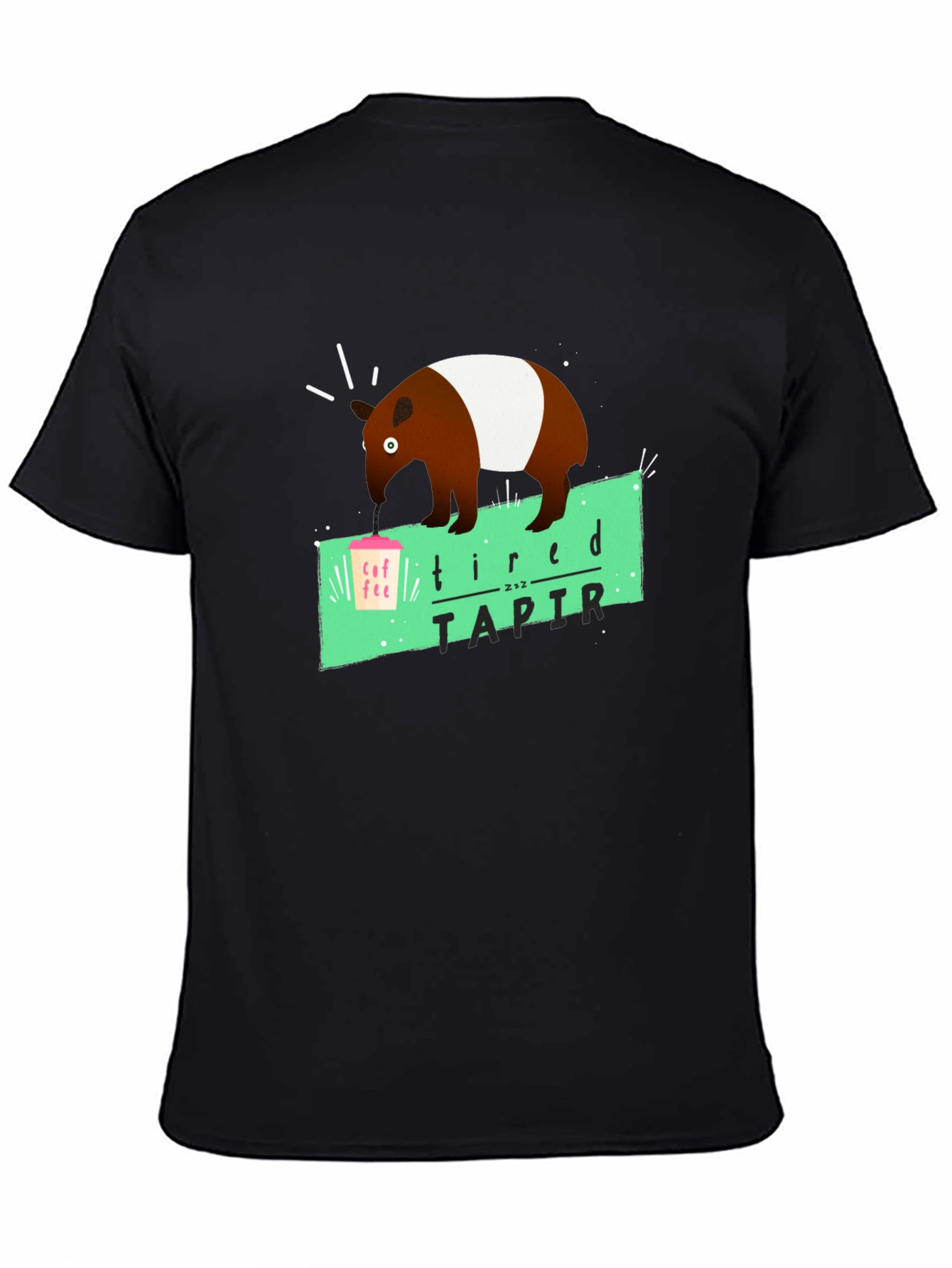 Tired Tapir Graphic Tee - Coffee Lovers Humor