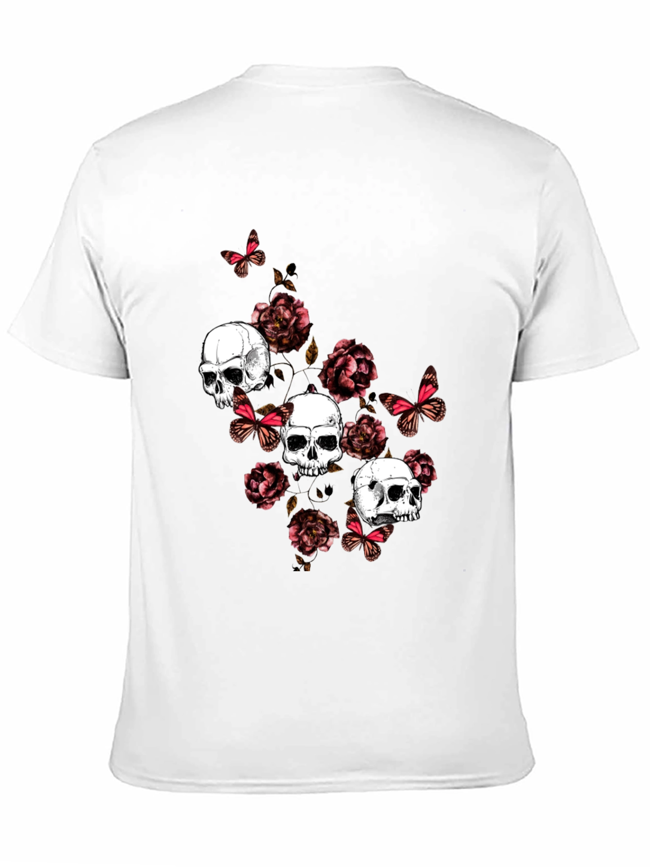 Skull & Roses Graphic Print T-Shirt