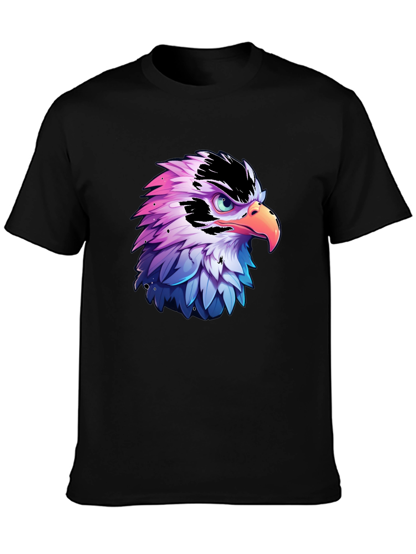 Eagle Graphic Print Black T-Shirt