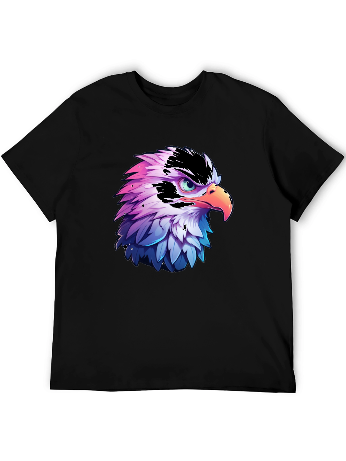 Eagle Graphic Print Black T-Shirt