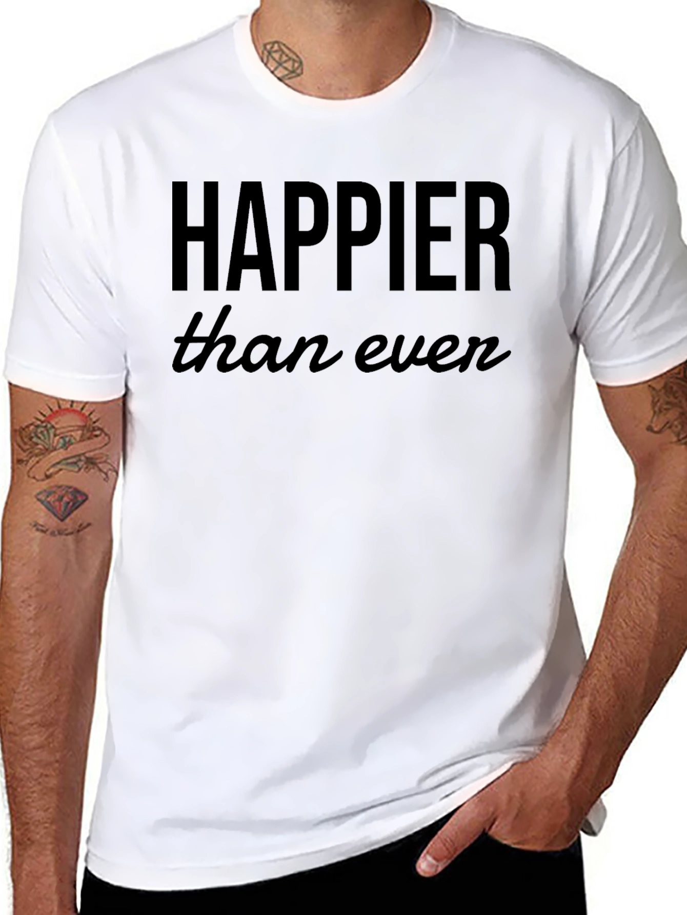 Happier Than Ever Black Graphic Tee Shirt