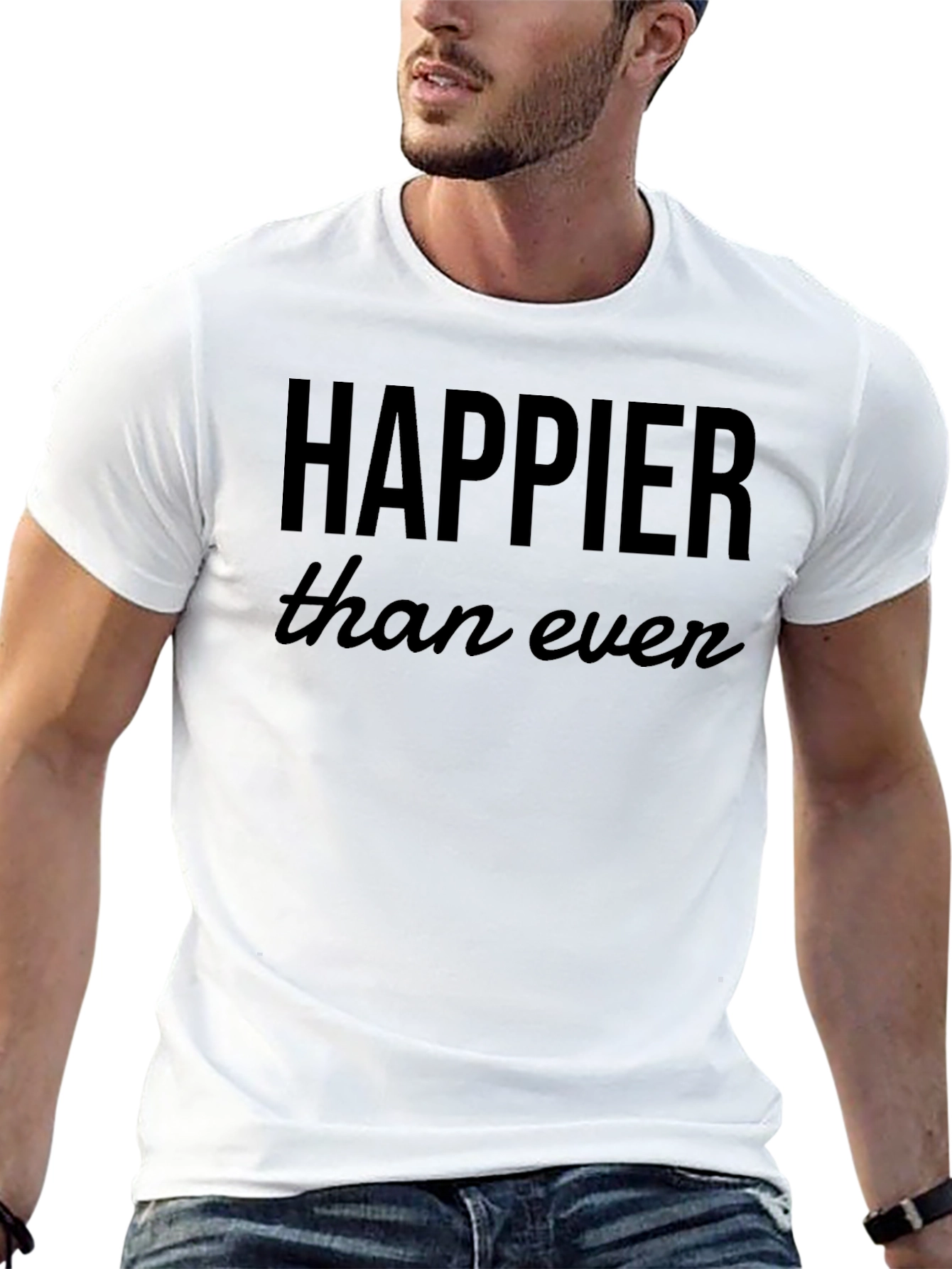 Happier Than Ever Black Graphic Tee Shirt