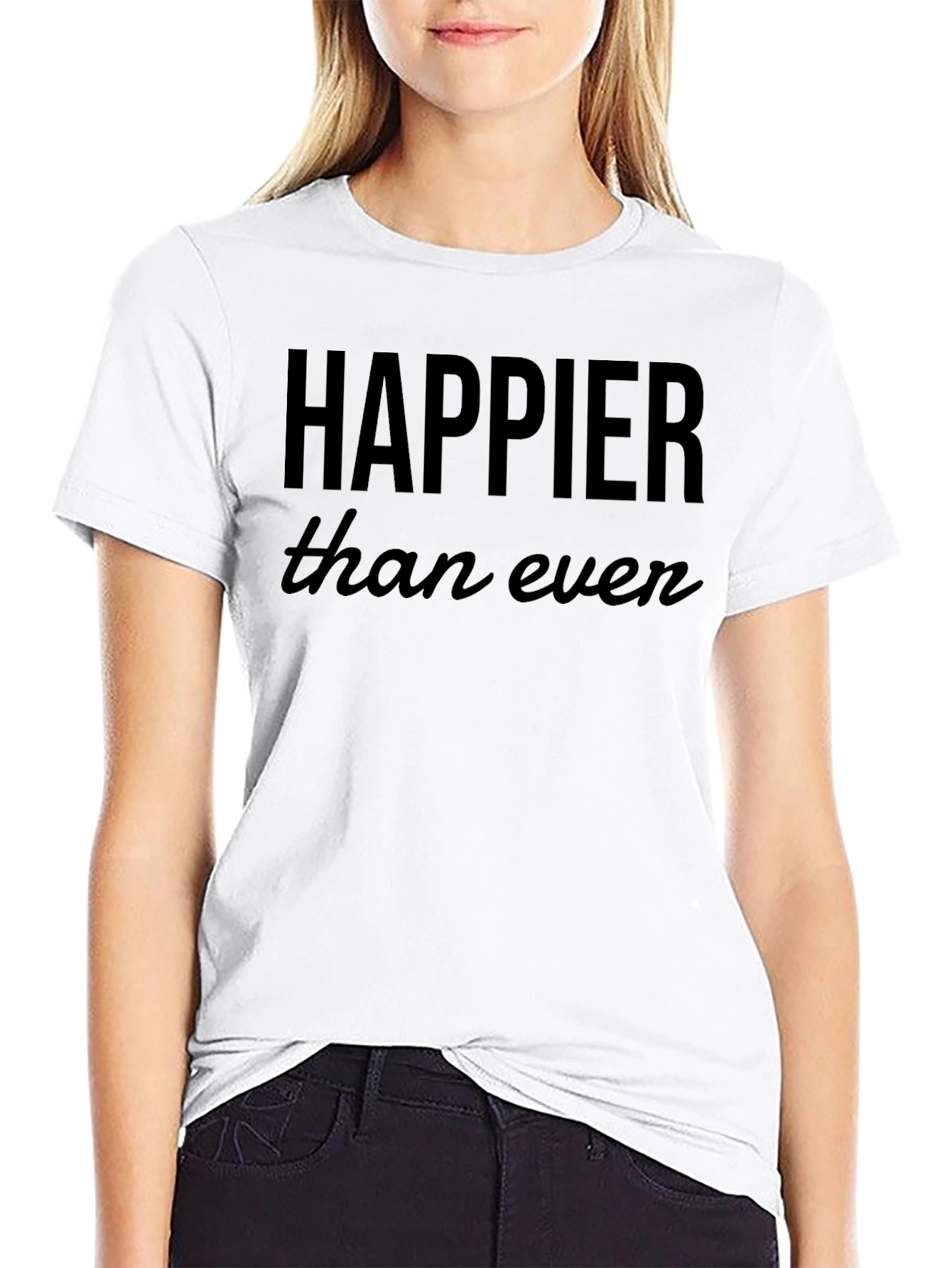 Happier Than Ever Black Graphic Tee Shirt