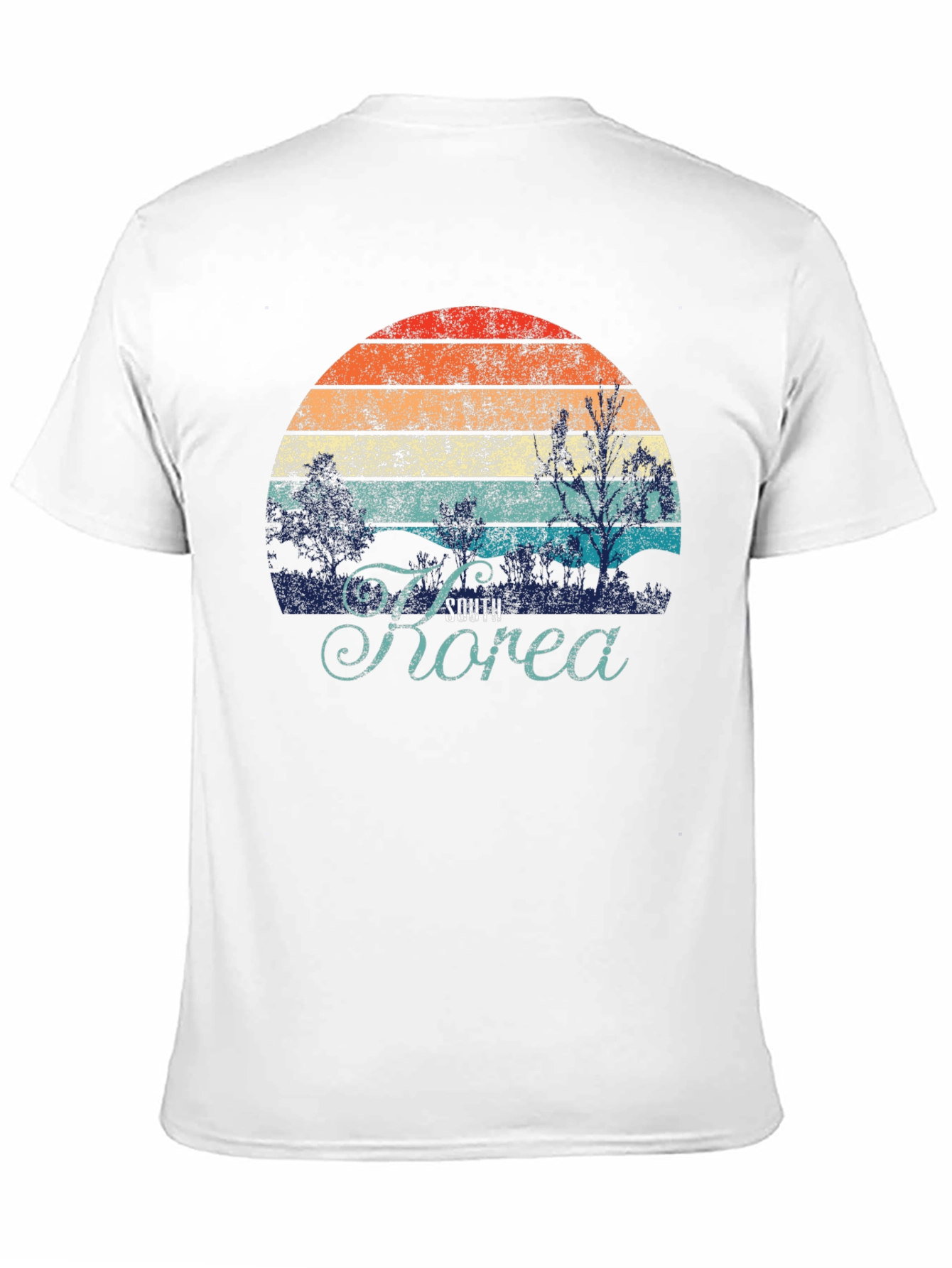 South Korea Retro Sunset Graphic T-Shirt